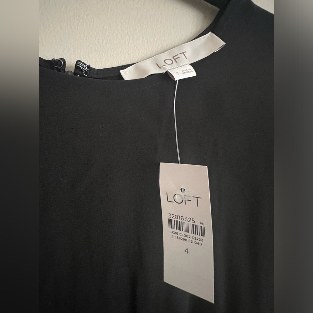 LOFT Classic Black Midi Dress - Picture 2 of 2